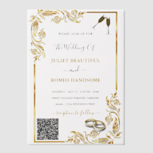QR Code Gold Vellum Hochzeitsvorlage
