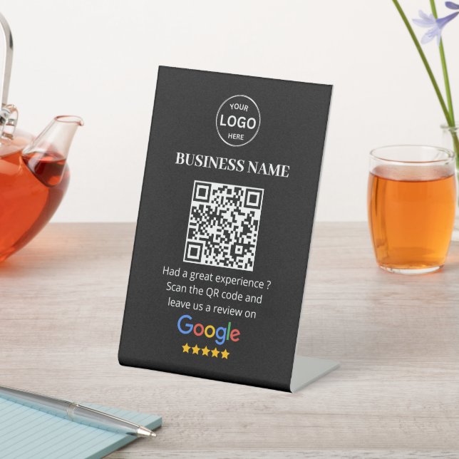 Qr Code Google Reviews Business Review Sockelschild (In SItu)