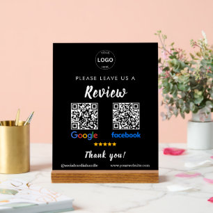 Qr Code Google Reviews Facebook Business Review Pe Acrylschild