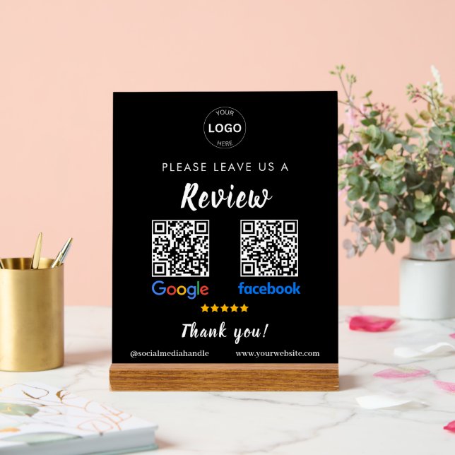 Qr Code Google Reviews Facebook Business Review Pe Acrylschild (Hochzeit)