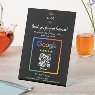 Qr-Code Google Rezensionen Firmenlogo Sockelschild
