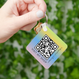 QR Code Gradient Mit Monogramm Schlüsselanhänger