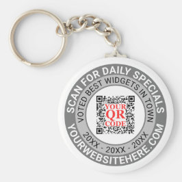 QR Code Grau Business Marketing Giveaway Promo Schlüsselanhänger