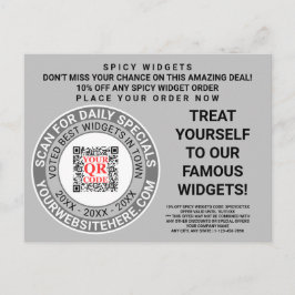 QR Code Gray Business Marketing Coole Werbung Postkarte