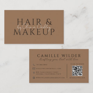 QR-Code Haar- und Make-up Sark Terrakotta Visitenkarte