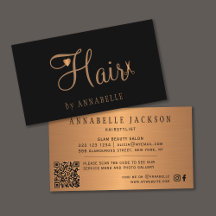 QR CODE Haarsalon schwarz Gold Metallhaarstyllisch