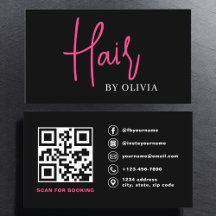 QR Code Hair Stylist Moderne Typografie