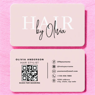QR Code Hair Stylist Moderne Typografie Visitenkarte
