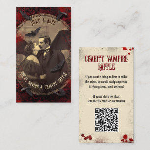 QR Code Halloween Raffle Gothic Romantic Vampire Begleitkarte