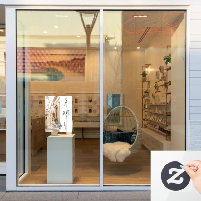 QR-Code-Handel Geschäft Elegantes Foto Fensteraufkleber (Schaufenster)