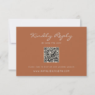 QR Code Handgeschriebene Pinstripes Fall Online-Ho RSVP Karte