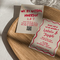 QR Code Handgeschriebenes whimsical Retro Bold Wed