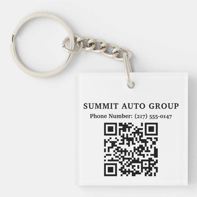 QR Code Händler oder Reparaturservice für Auto Schlüsselanhänger (Vorderseite)