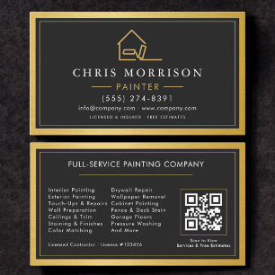 QR-Code-Hausmaler Gold-Metall-Geschäftskarte Visitenkarte