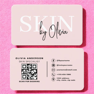 QR Code Hautpflege Spezialist für Hautpflege Rosa Visitenkarte