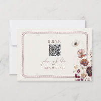 QR Code Herbst Anemone Bloral Wedding RSVP