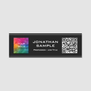 QR-Code Hier Foto oder Ihr Logo hochladen Namensschild