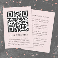 QR-Code Hochladen | Blush Pink Modernes Minimalist