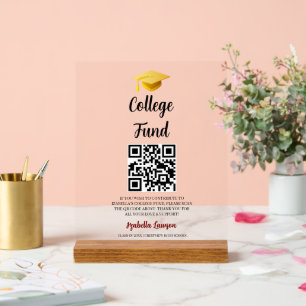 QR-Code Hochschulfonds Abschlussfeier Absolvent  Acrylschild