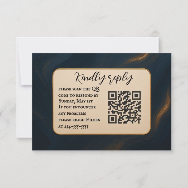 QR-Code-Hochzeit der RSVP-Karte RSVP Karte (Vorderseite)