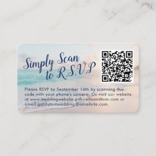 QR Code Hochzeit RSVP Beach Ziel Begleitkarte