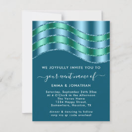 QR-Code Hochzeiten Brautparty Blau Aquamariner Gli