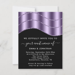 QR-Code Hochzeiten Brautparty Glitzer Lila