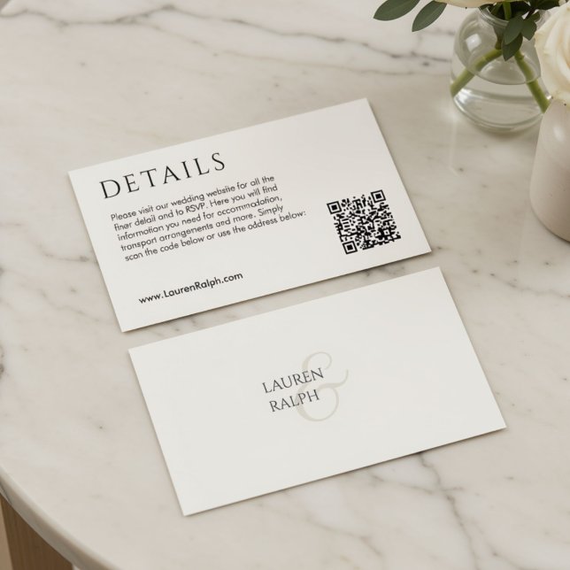 QR-Code-Hochzeitsdetails-Beilagekarte (Von Creator hochgeladen)