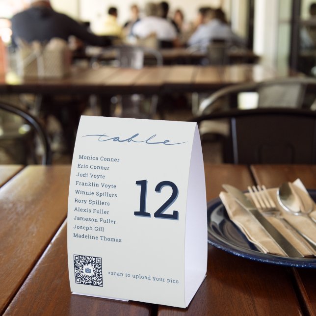 QR-Code-Hochzeitsfoto-Dump und Tischnummer Tischaufsteller (In Situ (Restaurant))