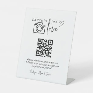 QR-Code Hochzeitsfreigeben von Fotos Sockelschild