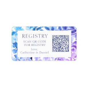 QR-Code Hochzeitsgeschenk Registrierung Aquarellfa Adressaufkleber