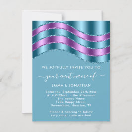 QR-Code Hochzeitskennzeichen Lila Aquamarines Blau