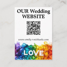 🌈 QR-Code Hochzeitswebsite LGBTQ mit Liebe bemalt Begleitkarte