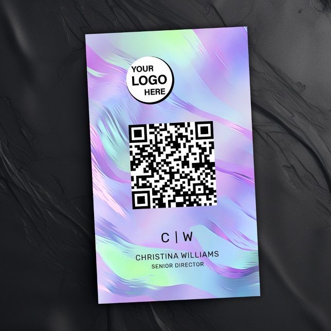 QR-Code Holografisches Monogramm Visitenkarte (QR Code Holographic Monogram Business Card)