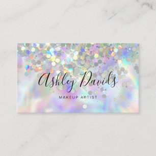 QR Code Holographic Glitzer Makeup Artist Luxury Visitenkarte