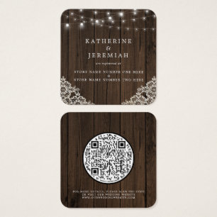 QR-Code Holz Lichter Spitze Hochzeitsregister