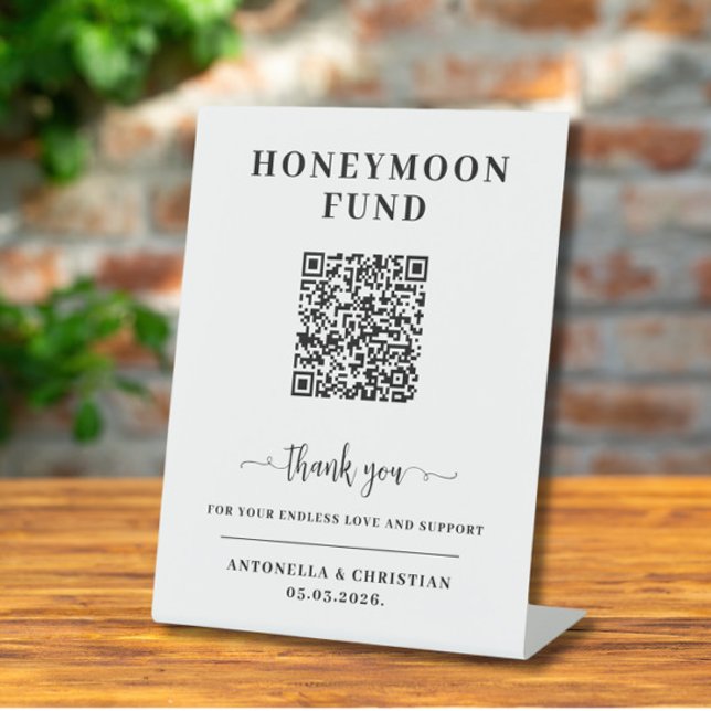 QR Code Honeymoon Fund Hochzeit Sockelschild (Von Creator hochgeladen)