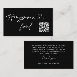 QR Code Honeymoon Request Wedding Enclosure Card Visitenkarte