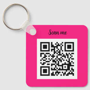 QR-Code Hot Pink Elegantes Geschäft Schlüsselanhänger