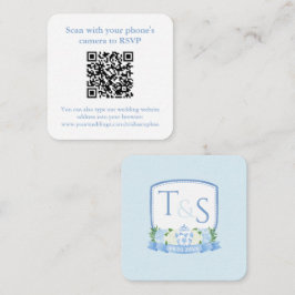 QR-Code Hydrangea Ingwer-Gefäß Wappen Hochzeit RSV Begleitkarte