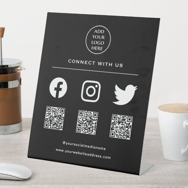 QR-Code Ihr Logo nach Prüfung Ich Verbindung mit u Sockelschild (In Situ)