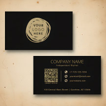 QR-Code Ihr Logo Schwarz Gold