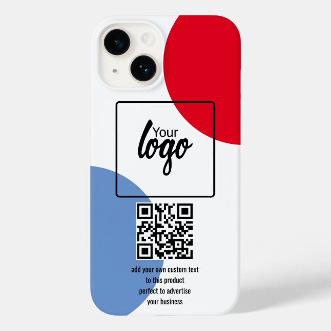 QR-Code Ihres Unternehmens und Text Case-Mate iPhone 14 Hülle (Rückseite)