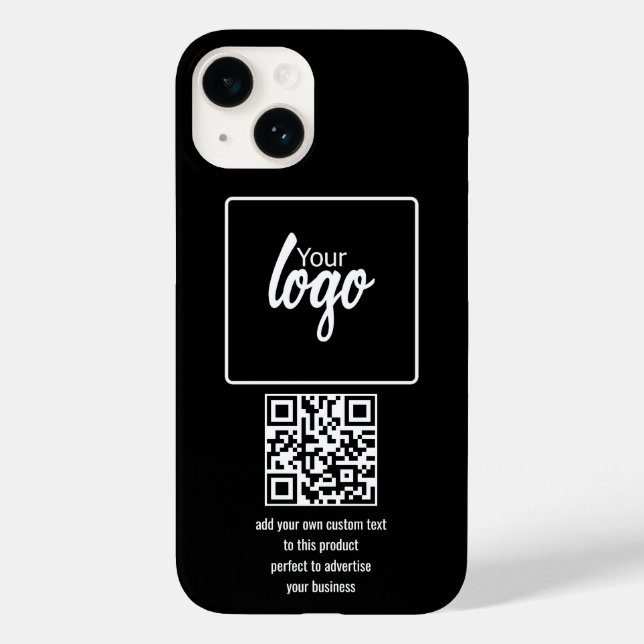 QR-Code Ihres Unternehmens und Text Case-Mate iPhone 14 Hülle (Rückseite)