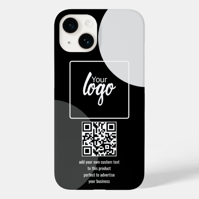 QR-Code Ihres Unternehmens und Text Case-Mate iPhone 14 Hülle (Rückseite)