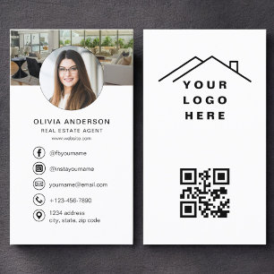 QR-Code-Immobilienmakler-Foto-Logo Visitenkarte