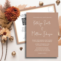 QR-Code in einem modernen Script-Chic-Hochzeit