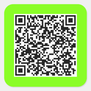 QR-Code in fluoreszierendem Grün Quadratischer Aufkleber