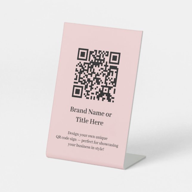 QR-Code in Rosa | Eigenes Design erstellen Sockelschild (Vorderseite)
