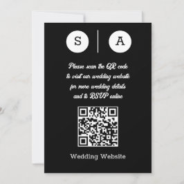 QR-Code in Schwarz und Weiß, einfach und elegant Einladung